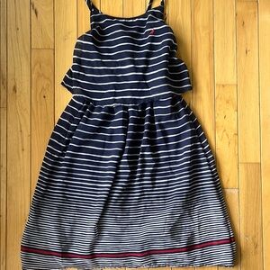 Nautica Blue and White Spaghetti Strap Sundress Casual